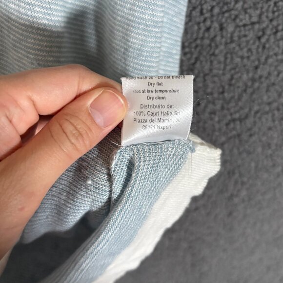 100% Capri 100% Linen Polo Shirt - Men's Size L - Blue - Picture 4 of 8